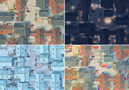 Medieval City Streets battle map - Variants preview