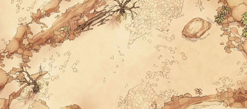 Rocky Desert battle map - Banner - Large