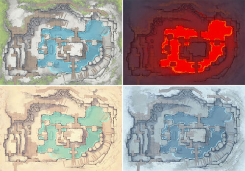 Stone Quarry battle map - Variants preview