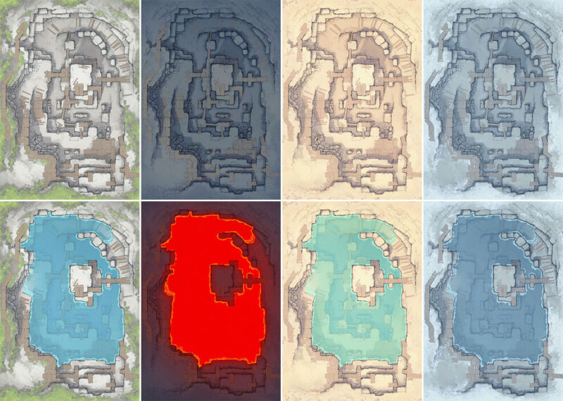 Stone Quarry battle map - Variants preview extended