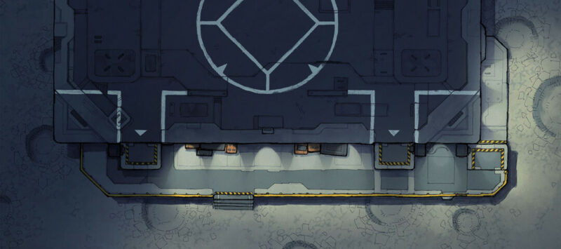 Landing Pad battle map - Night - Banner - Large