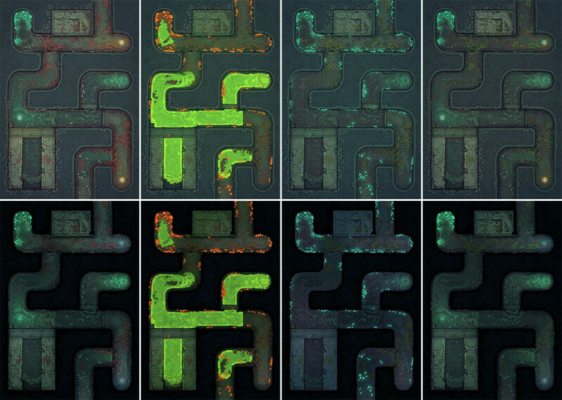 Sewer Pipes battle map - Variants preview extended