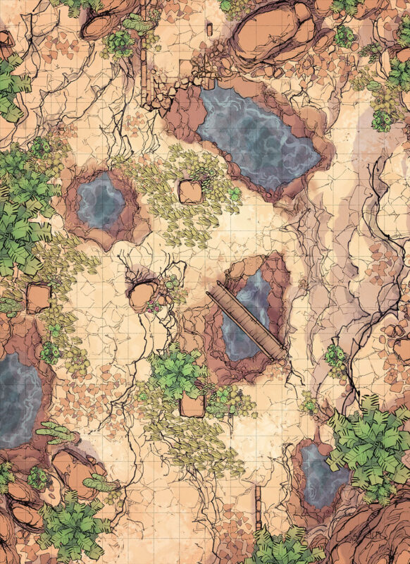 Rocky Fissures - Desert - Day - 22x16