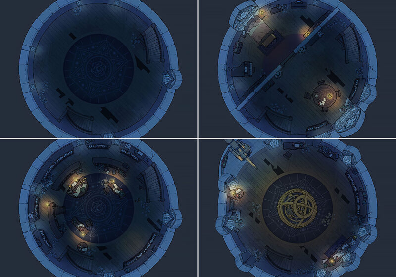 Grand Mage Tower battle map - Decrepit - Night