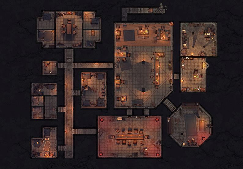 The Underground Sanctuary battle map by 2-Minute Tabletop