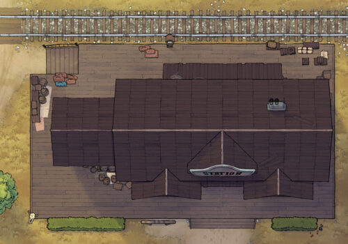 Wild West Train Station - Everyday - Exterior - Day - 22x16 - Preview