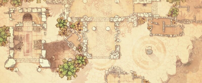 Ancient Desert Temple - Desert - Day (44x32) - Cropped