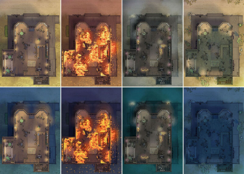 Wild West Saloon battle map - Variants preview extended
