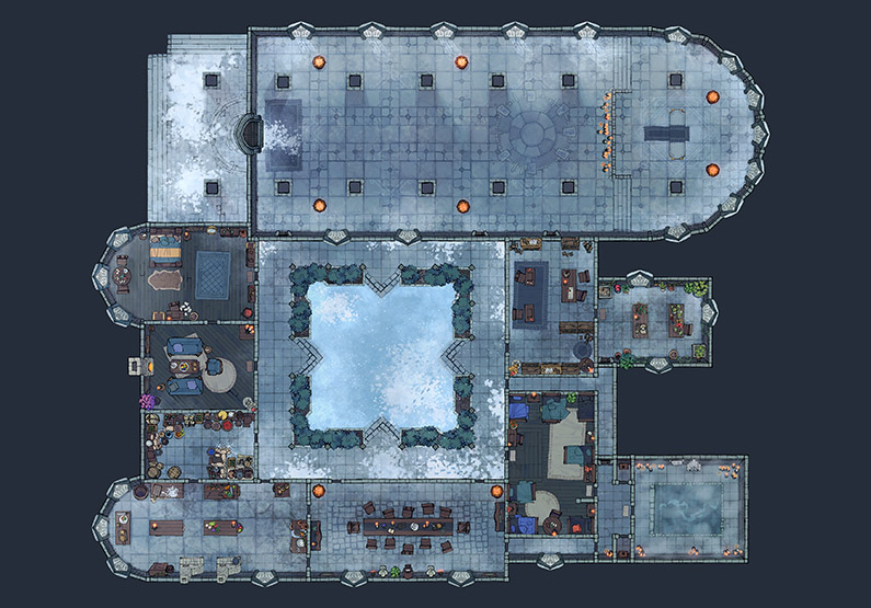 Temple of Sages - Ice - Light - 42x34