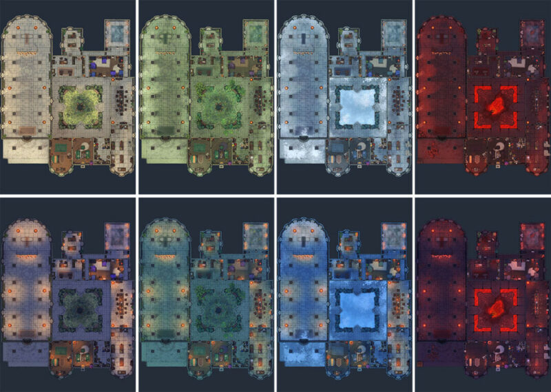 Temple of Sages battle map - Variants preview extended
