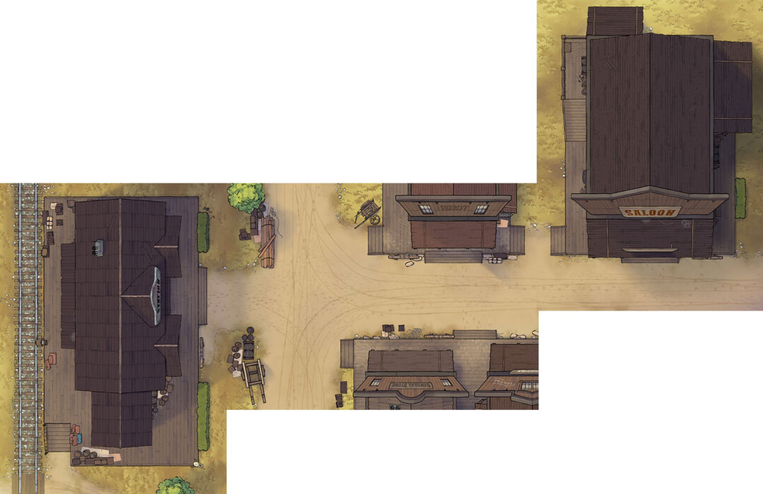 Wild West High Street battle map - Mock-up