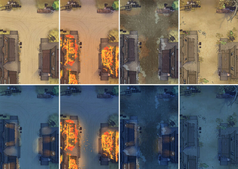 Wild West High Street battle map - Variants preview extended