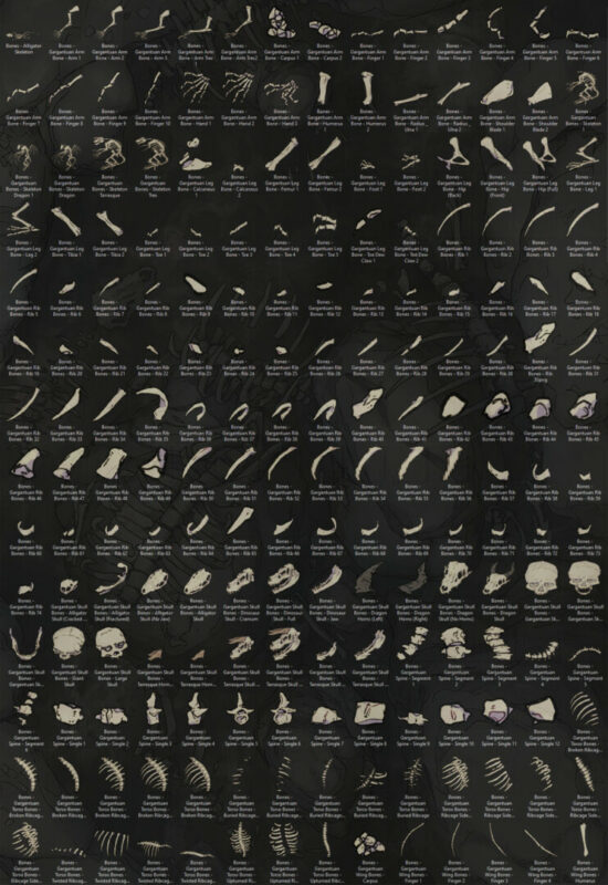 Monster Bone Map Assets - Large Assets Preview