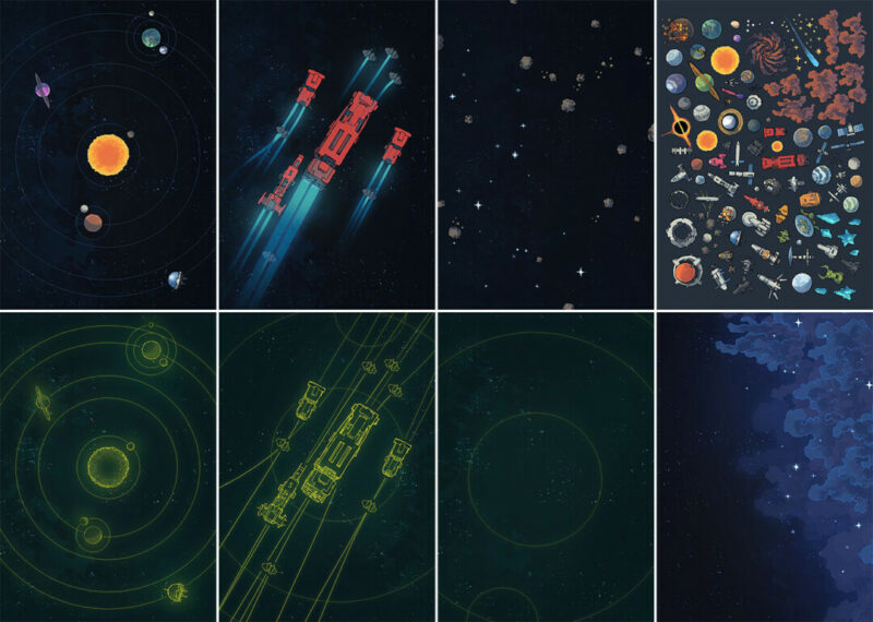 Wonderdraft Space Symbols - Mock-up - Variants preview extended