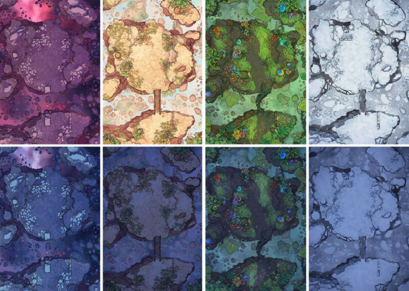 Shattered Sky battle map - Variants preview extended