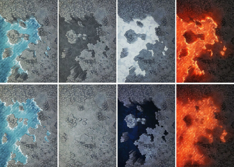 Basalt Columns battle map - Variants preview extended