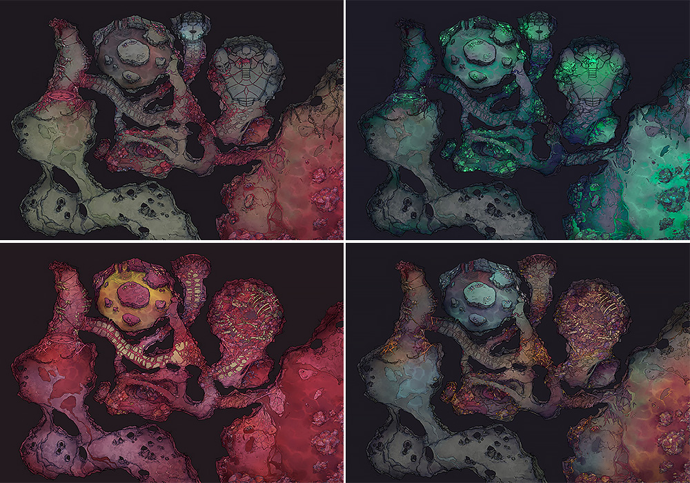 The Living Depths Pt.1 Pack | Maps & Assets by 2-Minute Tabletop