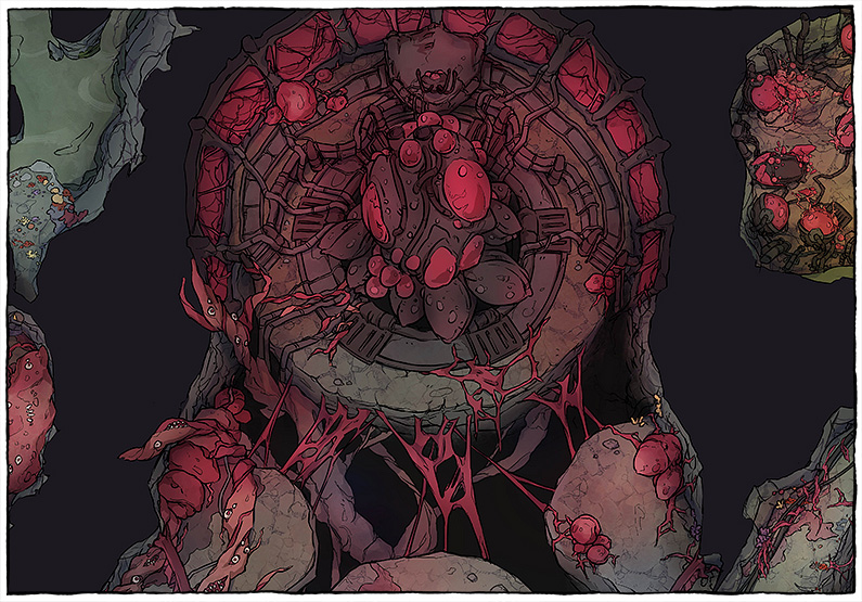 The Living Depths Pt.2 battle map by 2-Minute Tabletop
